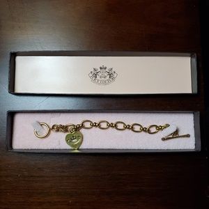 Juicy heart charm toggle bracelet